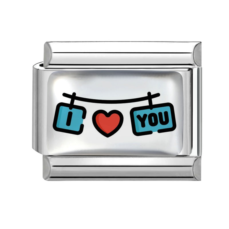 Wholesale Modular Stainless Steel Bracelet with Heart and Sun Motif DIY Craft Supply for Boutique Resale