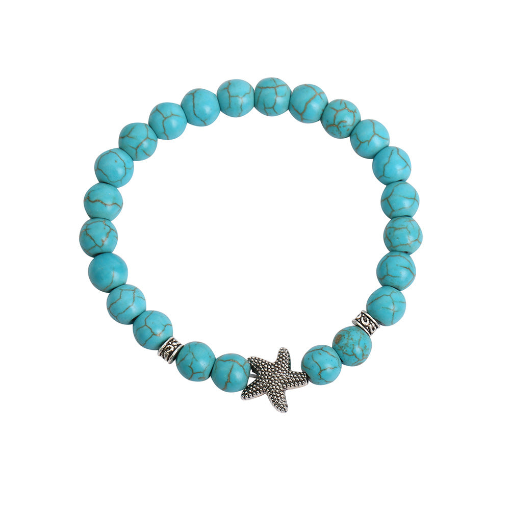 Wholesale Bohemian Turquoise Beaded Bracelet Set for Women,  Fashion Jewelry Accessory Gift
