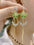 Wholesale Green Cat's Eye Flower Tassel Earrings