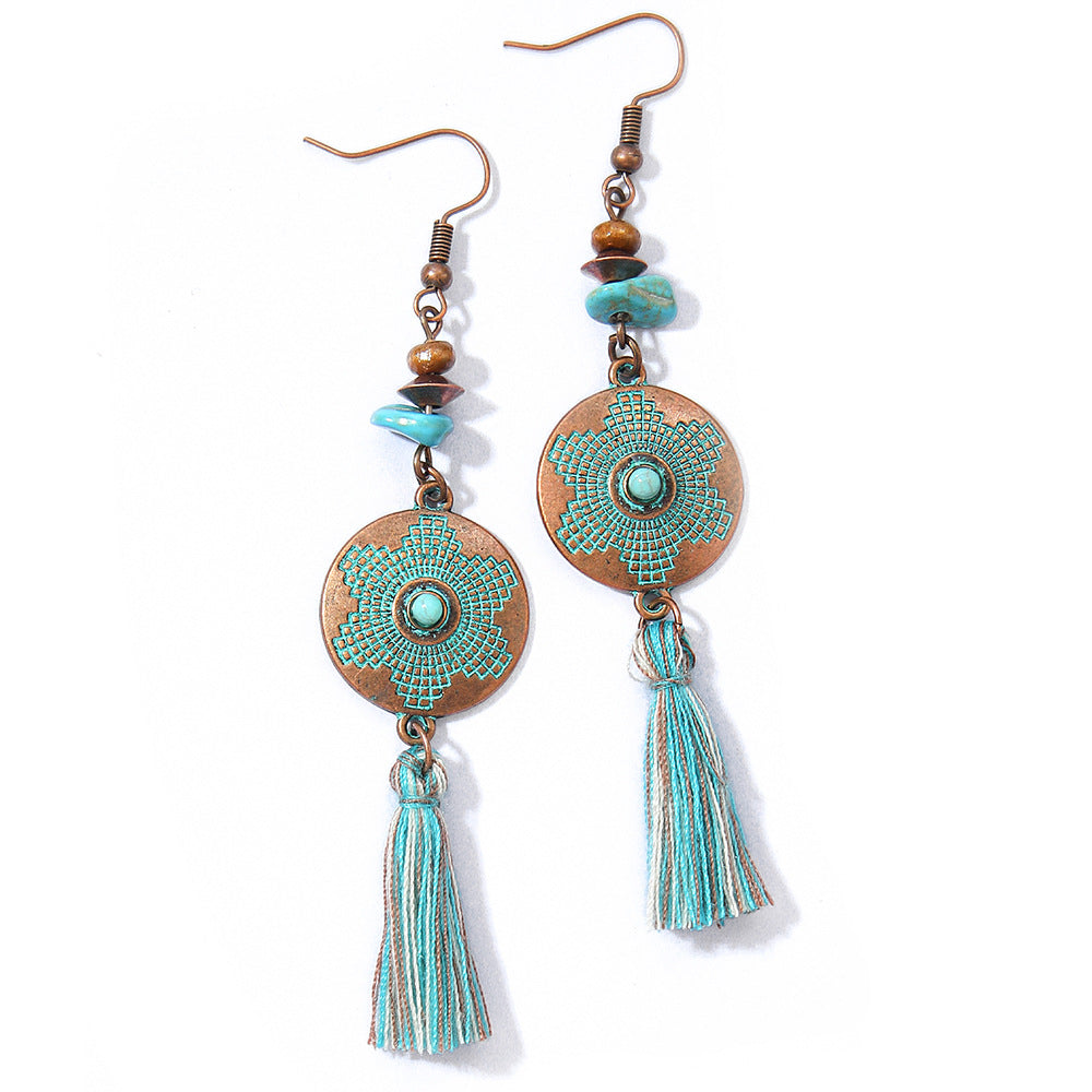 Wholesale Bohemian Tribal Ethnic Style Earrings for Holiday Travel Fashion Accessory