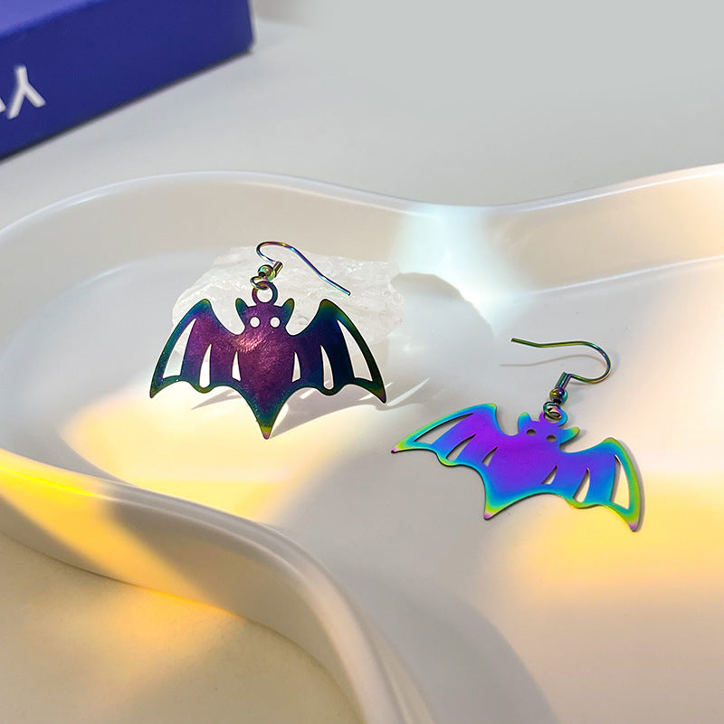 Wholesale Halloween Colorful Gradient Electroplating Stainless Steel Earrings ACC-ES-MDD042