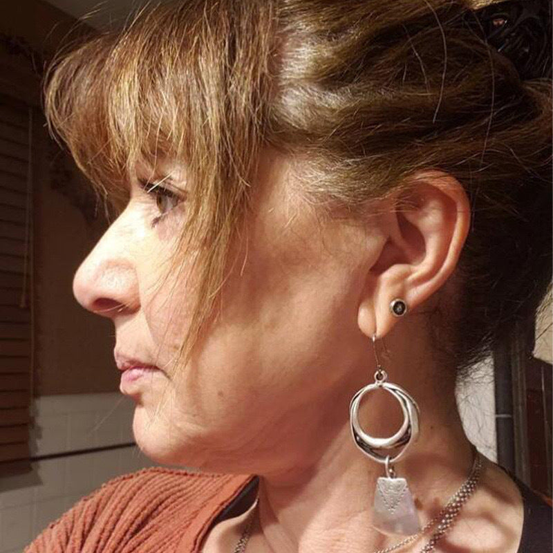 Wholesale Retro Hollow Multi-layer Ring Geometric Earrings