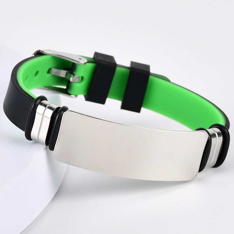 Wholesale  vintage silicone stainless steel men' s bracelet