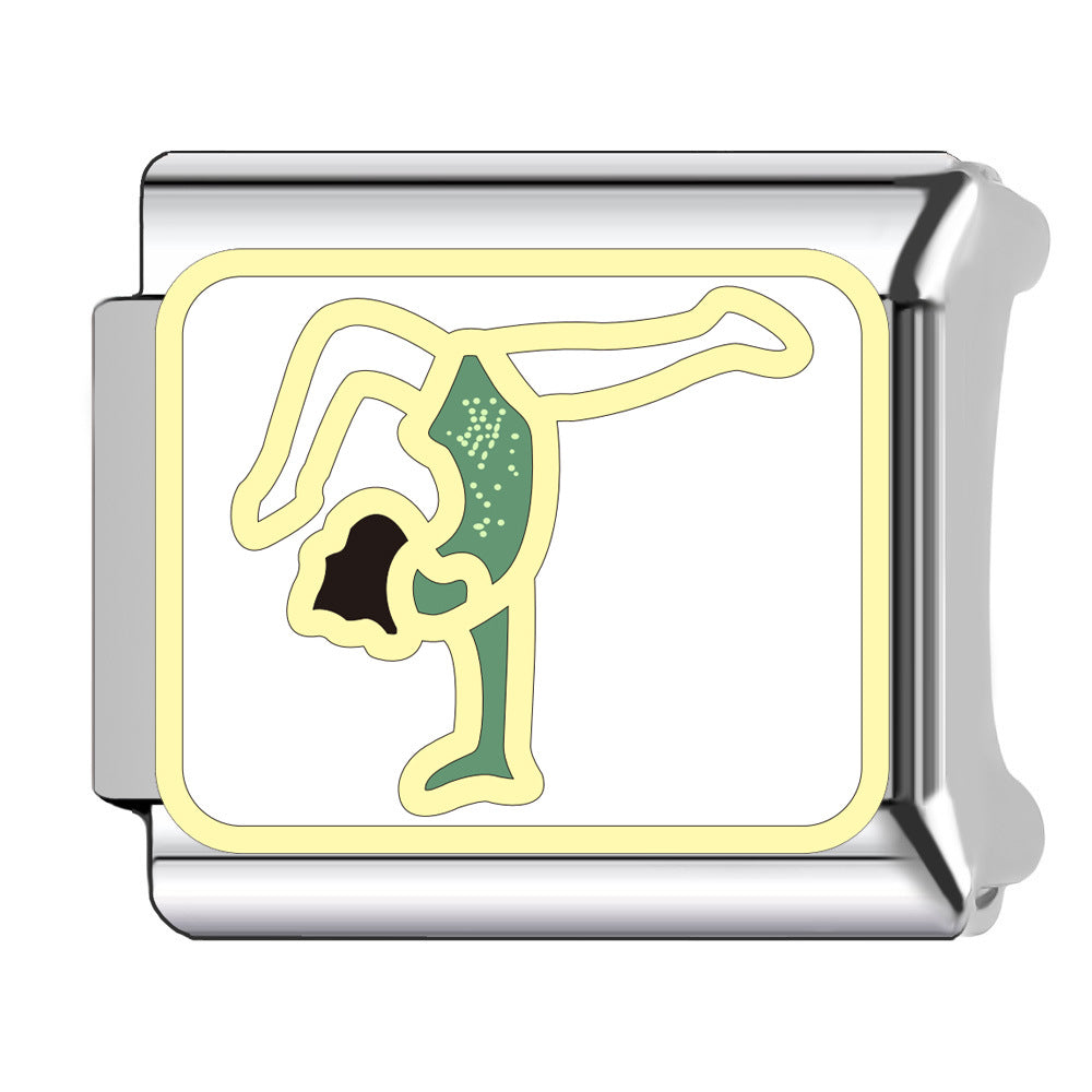 Wholesale   Italian Charm Bracelet 9mm DIY Heart-Shaped Welded Creative Stainless Steel Composable Bracelet