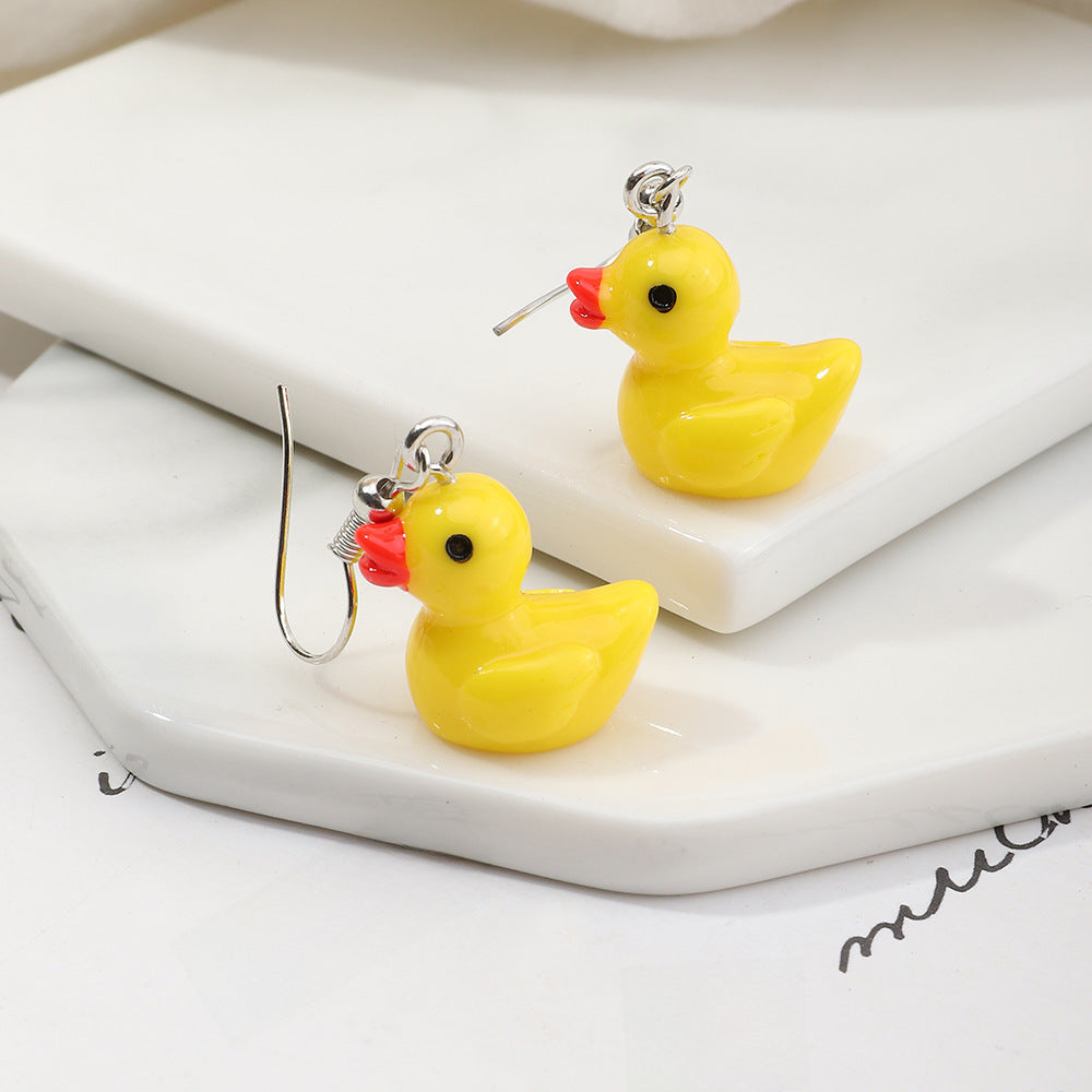 Wholesale 3D cute cartoon duck bear earrings