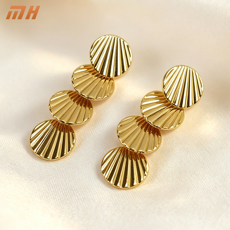 Wholesale Stainless Steel Long Tassel Earrings,  Elegant Korean Style Drop Earrings for Women,  Stylish Jewelry Accessory