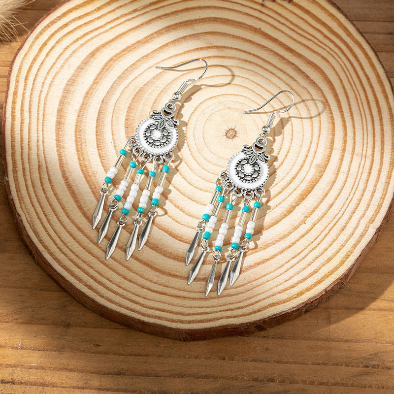 Wholesale Vintage Distinctive Feather Tassel Earrings