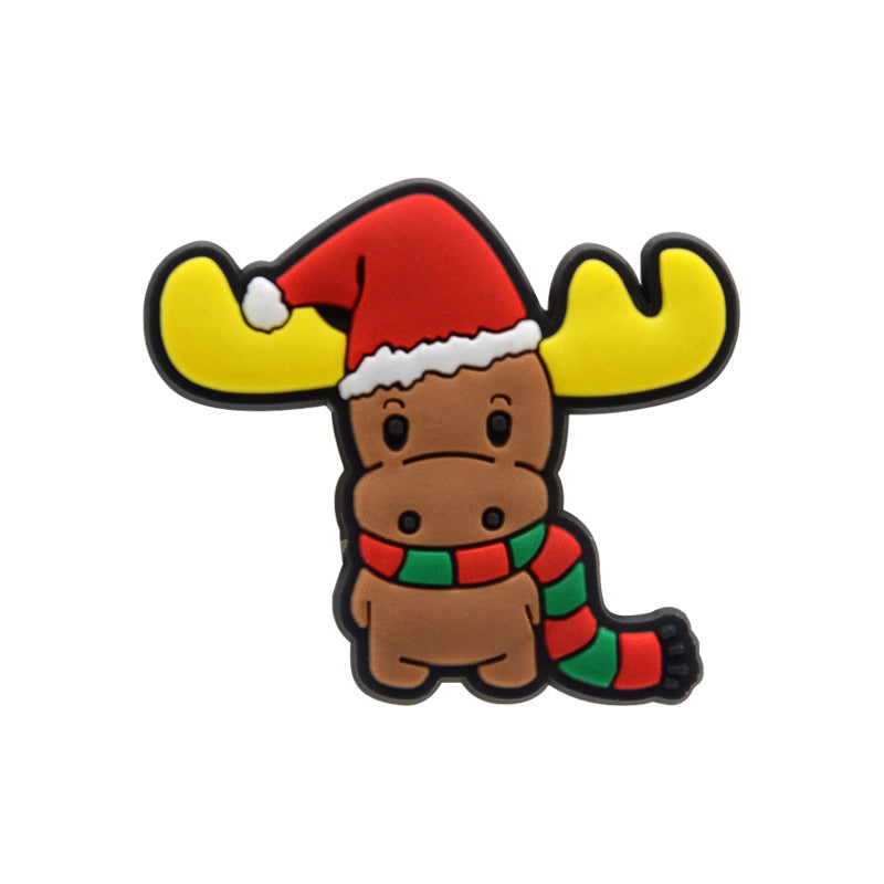 Wholesale Random 100pcs Cute Cartoon Christmas PVC Soft Rubber Shoe Buckle Decoration ACC-SC-YiBang006