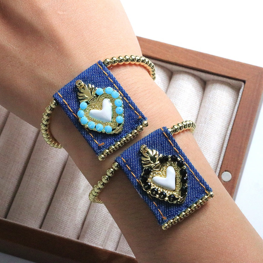 Wholesale Copper bead heart-shaped bracelet