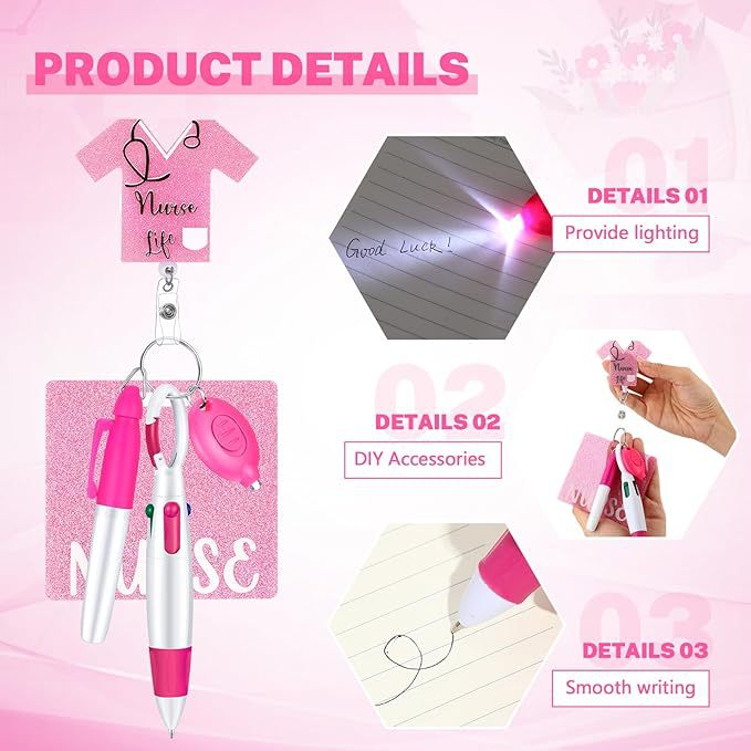 Wholesale Nurse Pen Set with Light Telescopic Badge Scroll Keychain Badge Reels ACC-KC-ChiHai008