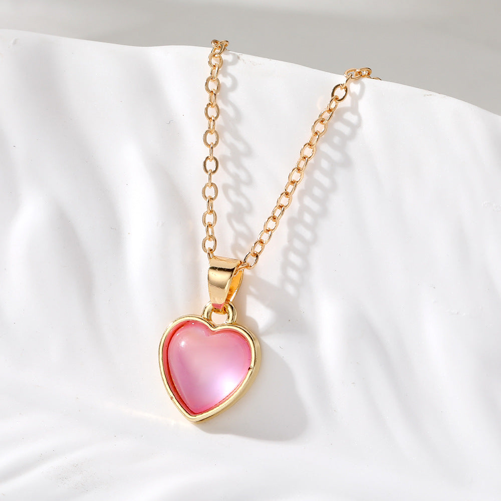 Wholesale Korean Style Hollow Heart Pendant Necklace Trendy Fashion Layering Jewelry Gift
