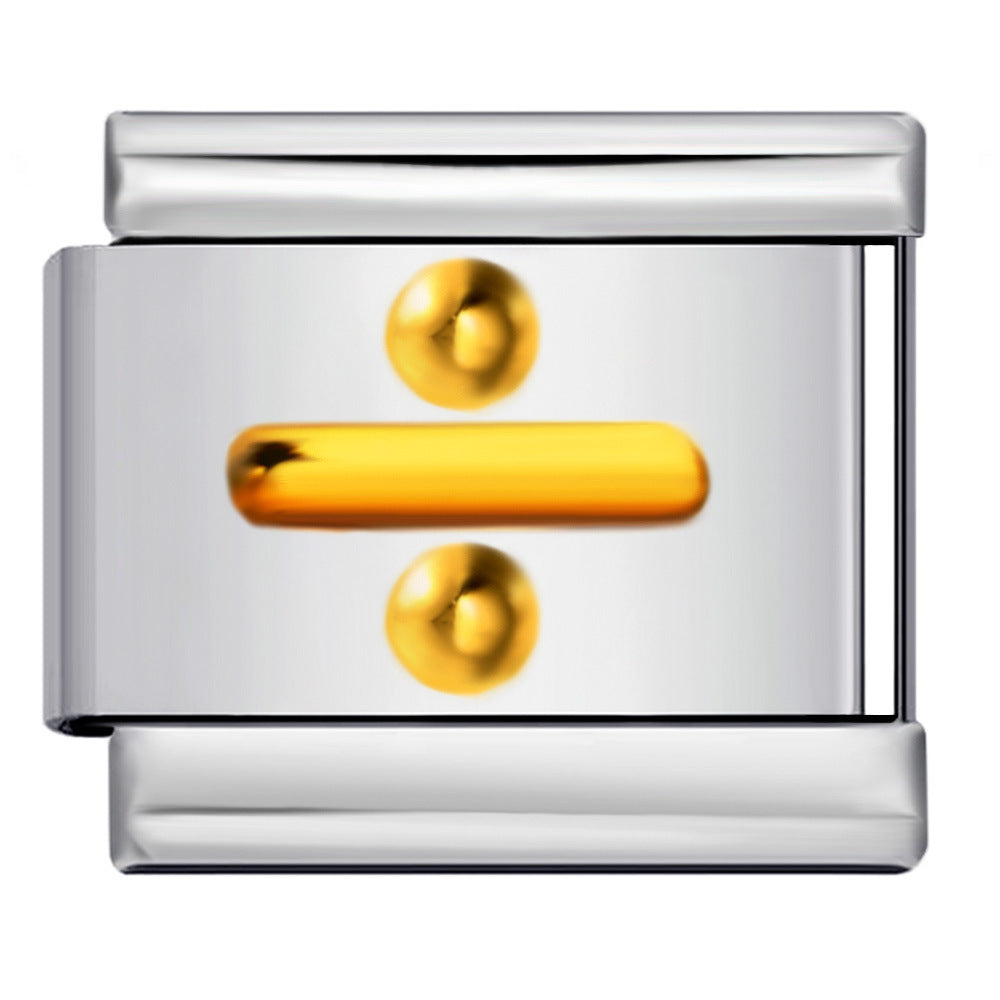 Wholesale Italian Charm Bracelet 9mm DIY Splicing Removable Number Symbol Element Stainless Steel Composable Bracelet