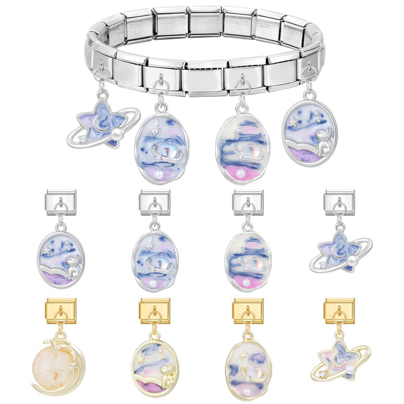 Wholesale Italian Charm Bracelet 9mm DIY Splicing Creative Pendant Stainless Steel Composable Bracelet