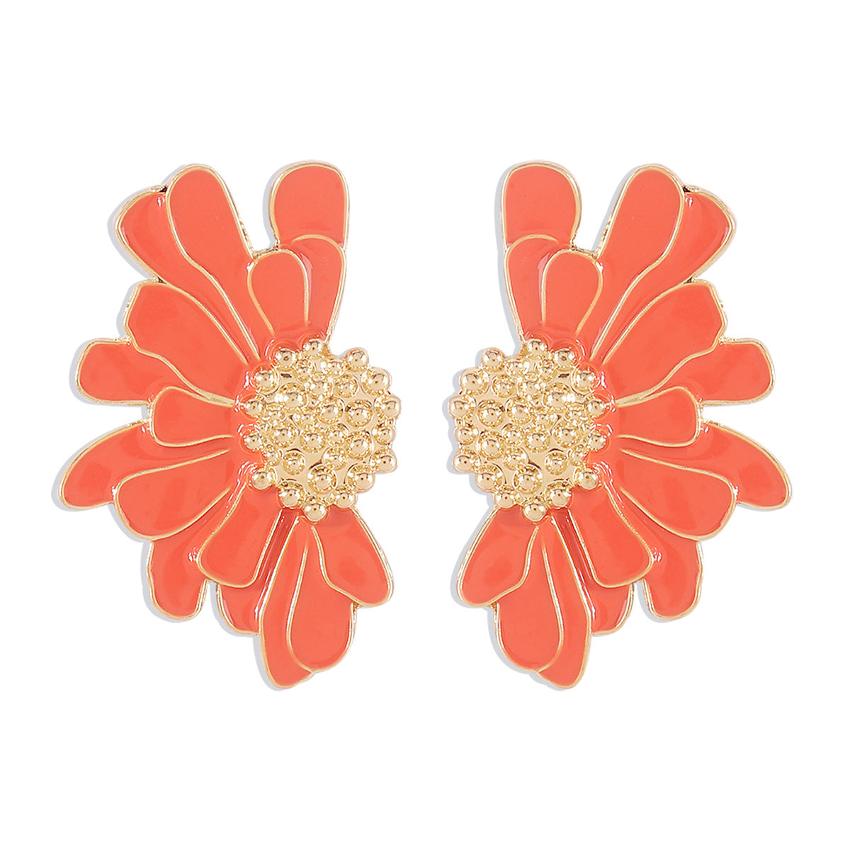 Wholesale exaggerated colorful big flower earrings