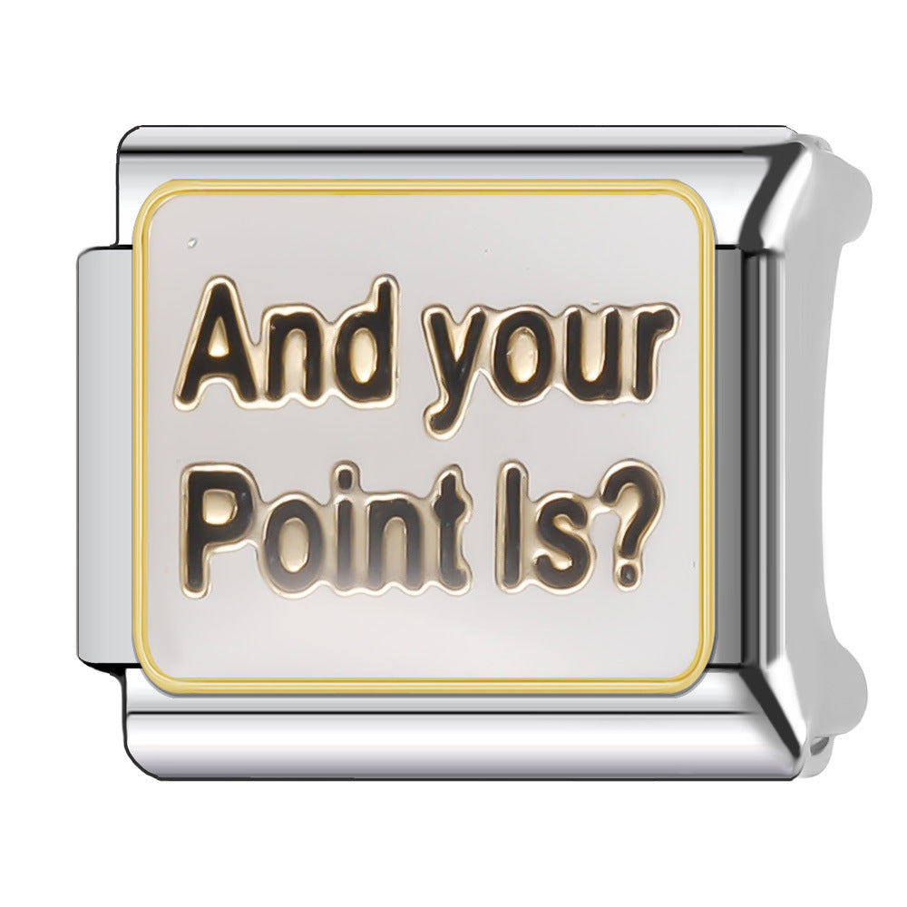 Wholesale Italian Charm Bracelet 9mm DIY Splicing English Series Stainless Steel Composable Bracelet