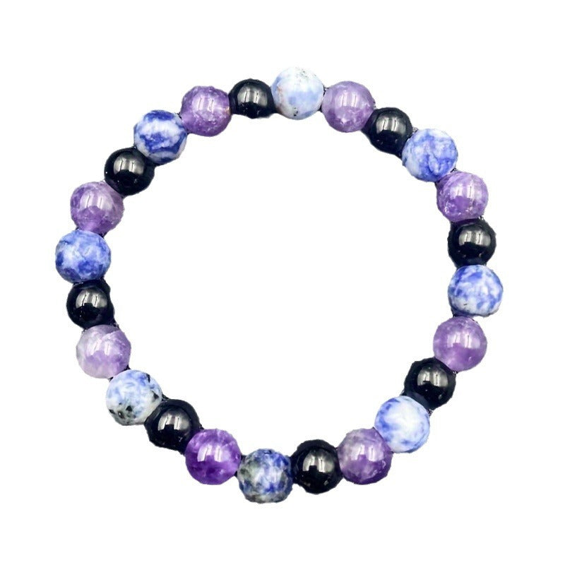 Wholesale Amethyst Blue Dot Stone Obsidian Bracelet