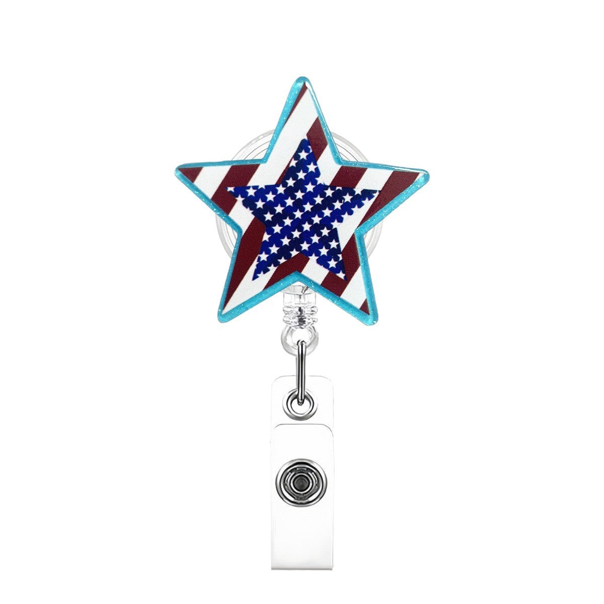Wholesale Acrylic glitter Independence Day medical   Badge Reels