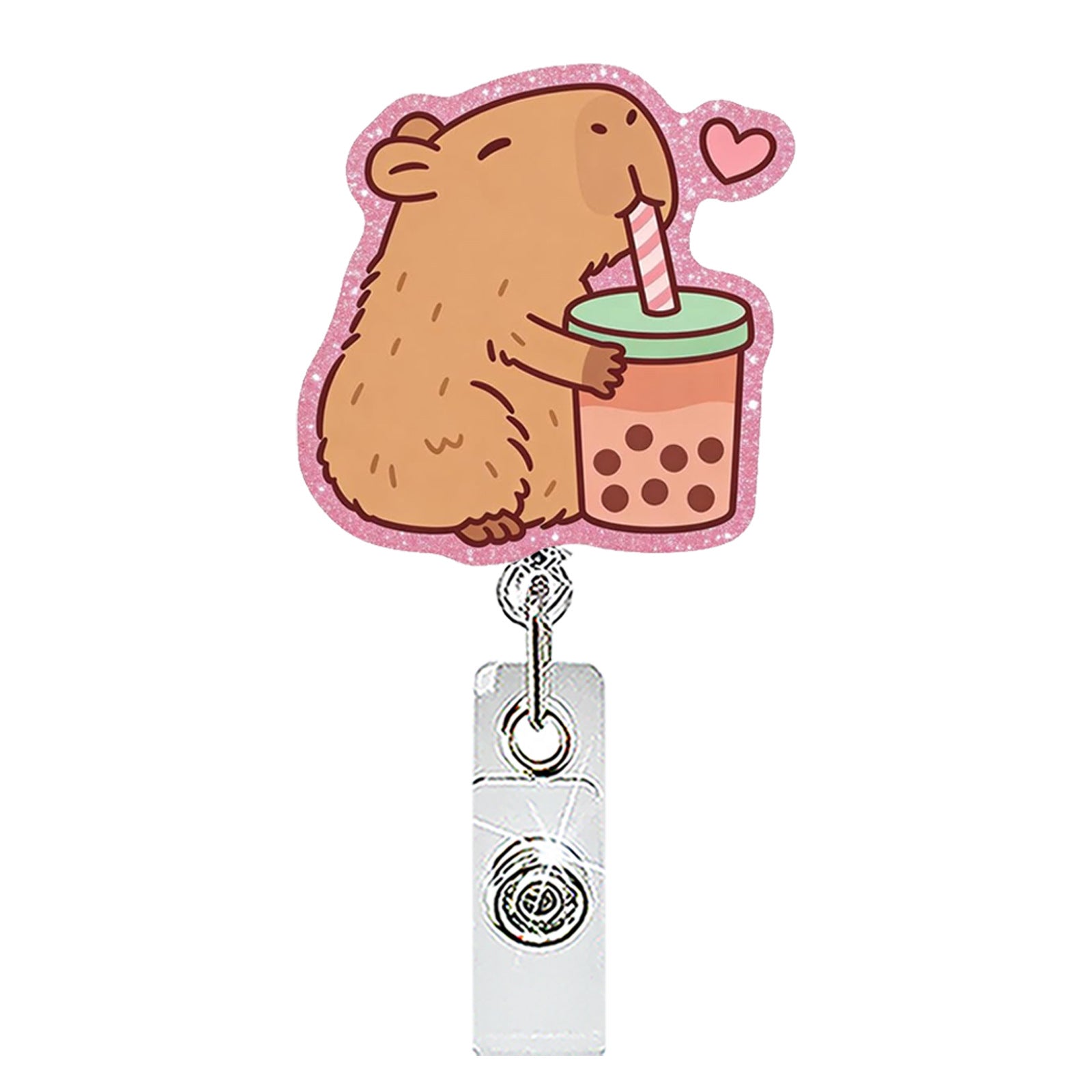 Wholesale Cartoon Dinosaur Frog Mouse Retractable Badge Reel Stylish Acrylic Fashion Accessory