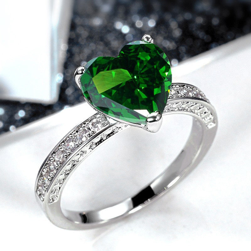 Wholesale Heart-Shaped Pink Zirconia Ring Engagement Jewelry
