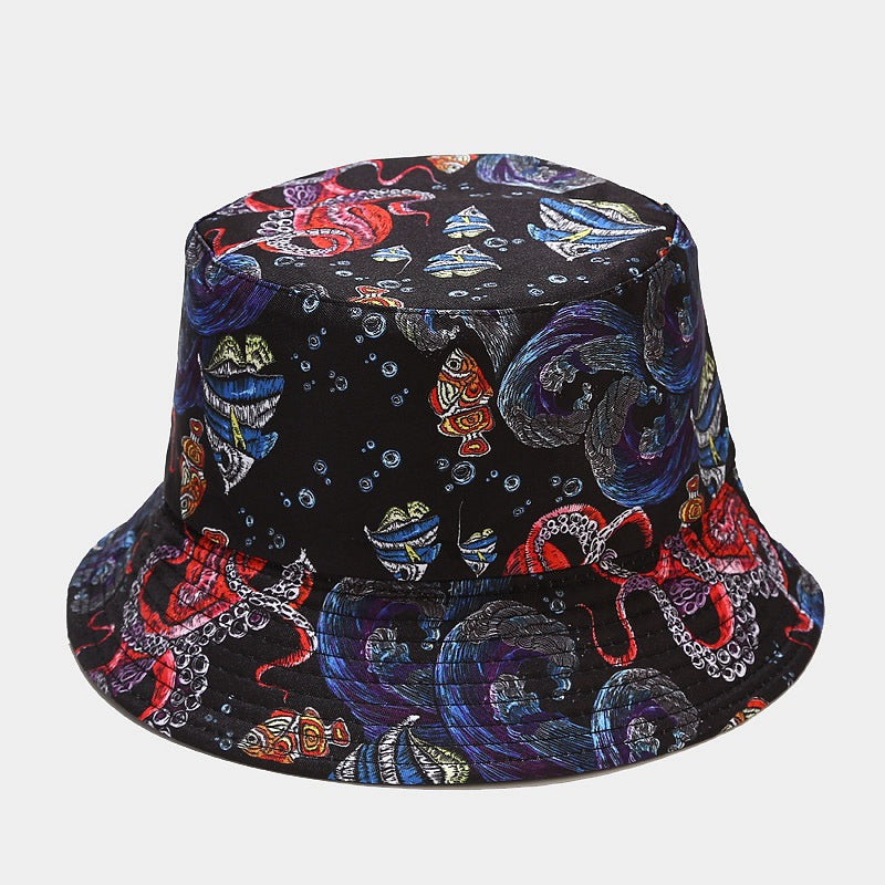Wholesale Ocean Animal Pattern Double Sided Bucket Hat ACC-HT-LvYi008
