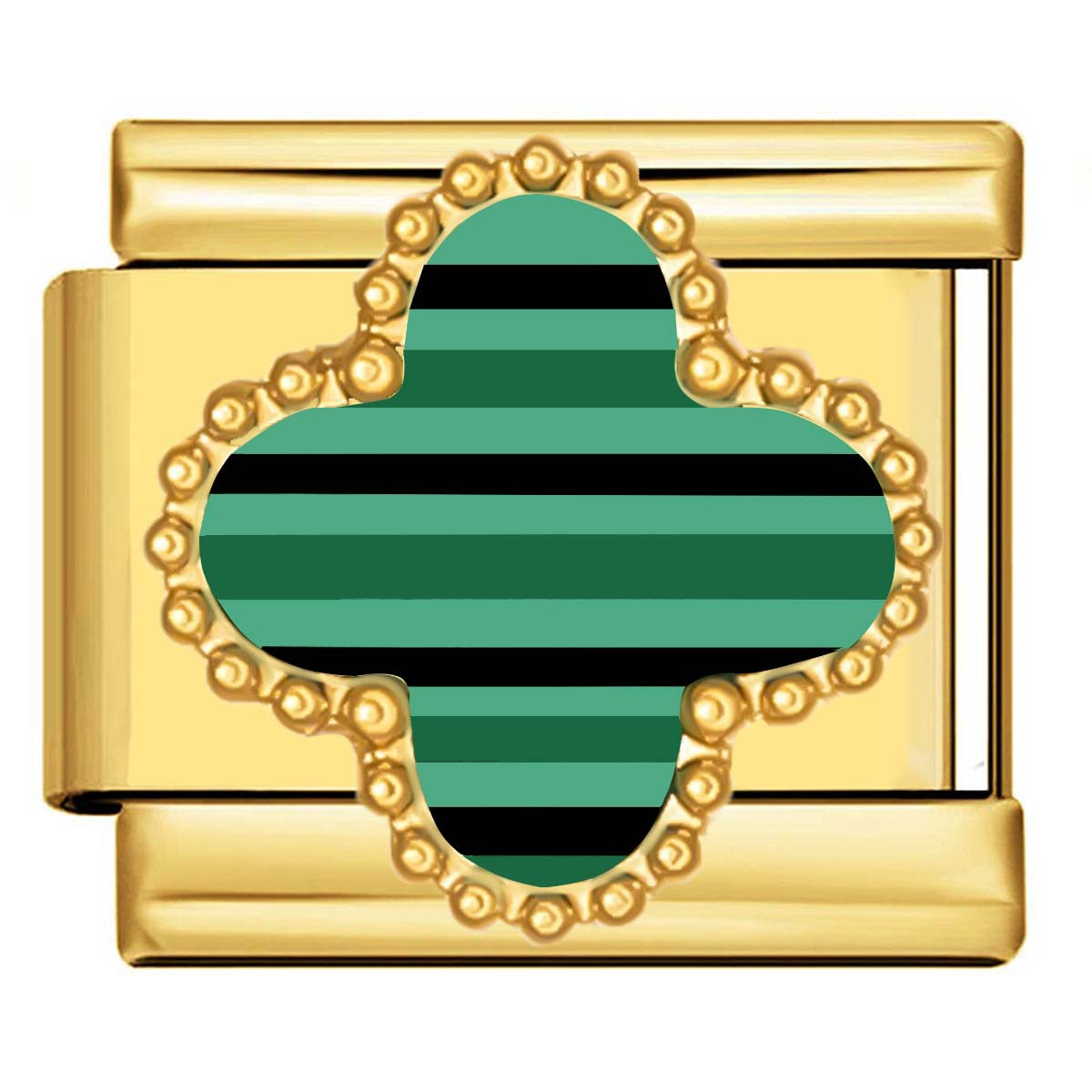 Wholesale Italian Charm Four-leaf Clover Titanium Steel  Matching ing DIY Charms