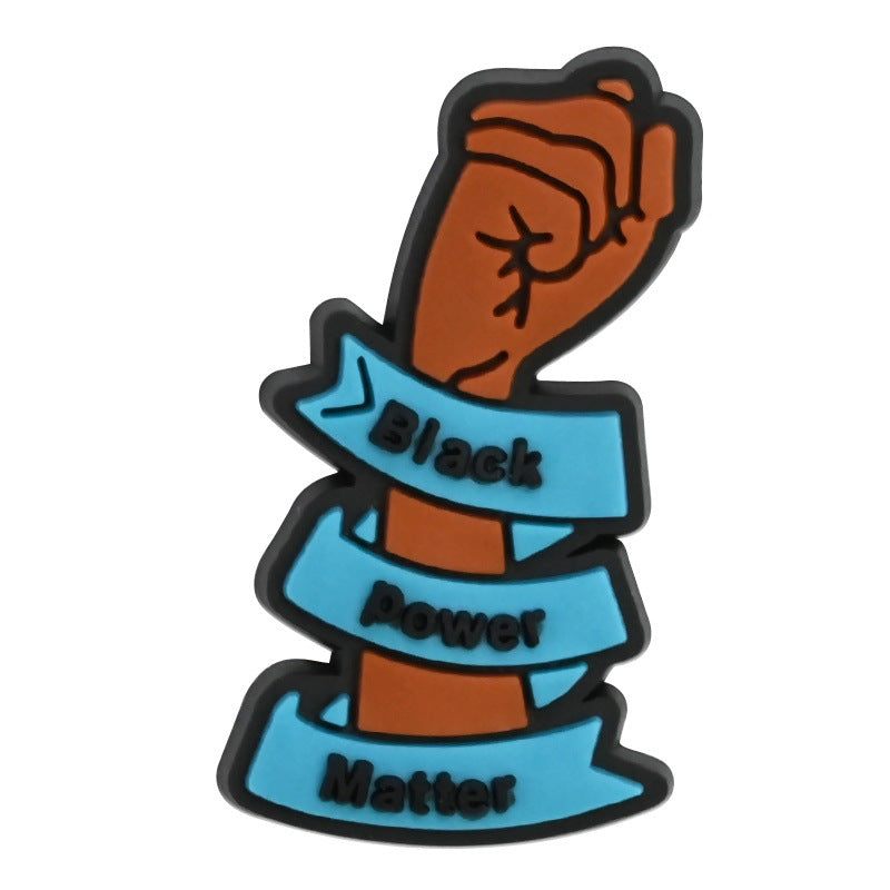 Wholesale  Random 100pcs  Black Girl SeriesPVC Soft Rubber Shoe Buckle Decoration