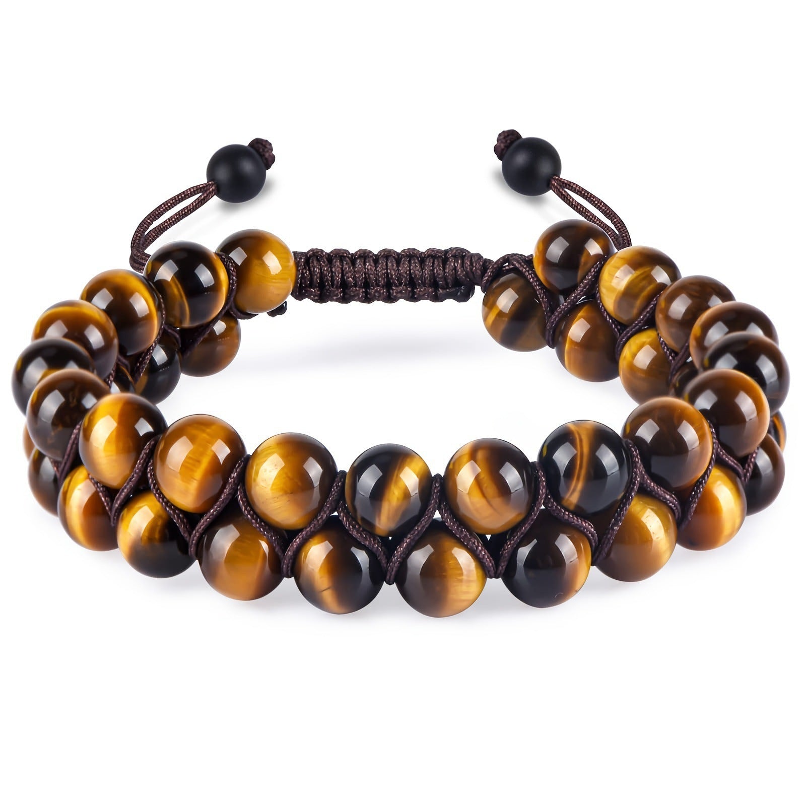 Wholesale Natural Tiger Eye &  Hematite Double Row Bracelet,  Handmade Unisex Everyday Gift Jewelry