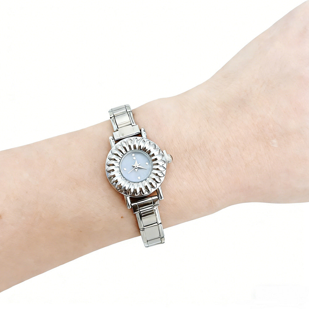Wholesale Trendy Starry Women' s Quartz Watch,  Stainless Steel DIY Modular Timepiece,  Cute Gift and Boutique Resale Accessory