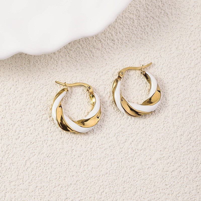 Wholesale Bohemian Beach Style Stainless Steel Earrings Oil Drop Earrings 18k Earrings ACC-ES-Ruix002