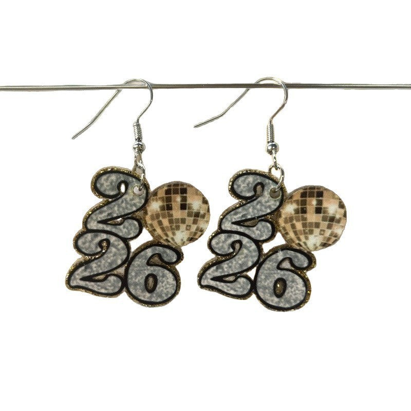 Wholesale Vintage Number Acrylic Earrings