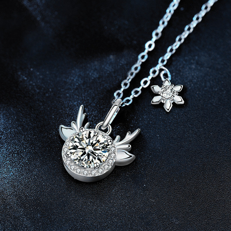 Wholesale Moissanite 925 Silver Deer Antler Necklace