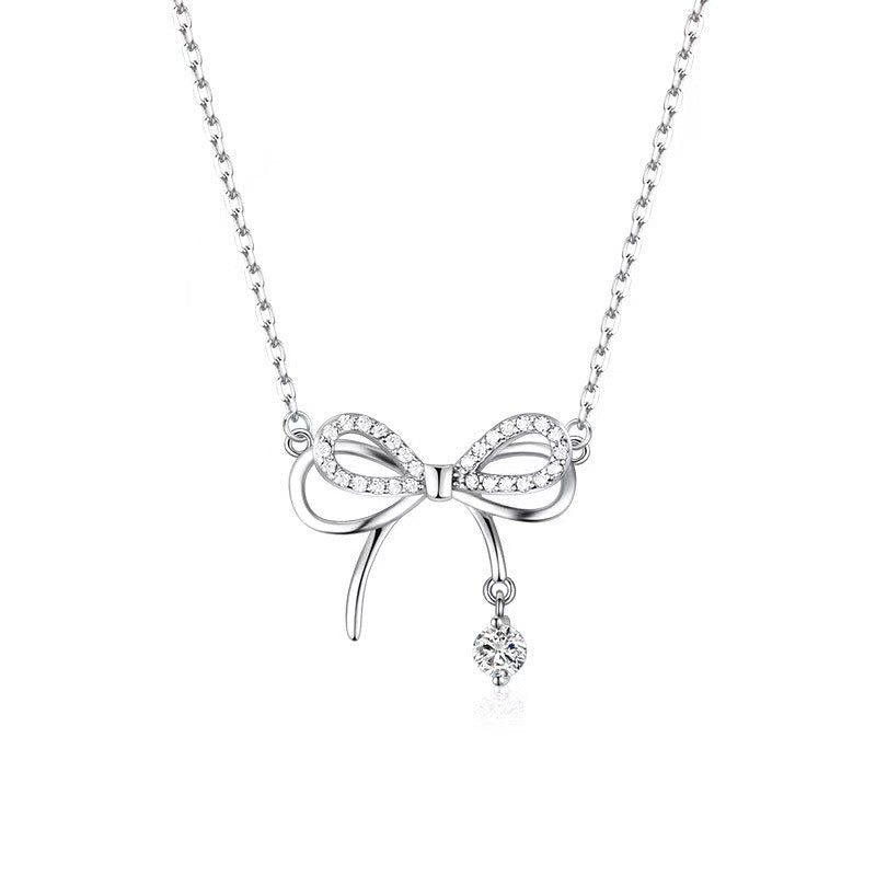 Wholesale Bow Necklace Pendant Diamond Clavicle Chain ACC-NE-Qiyou001