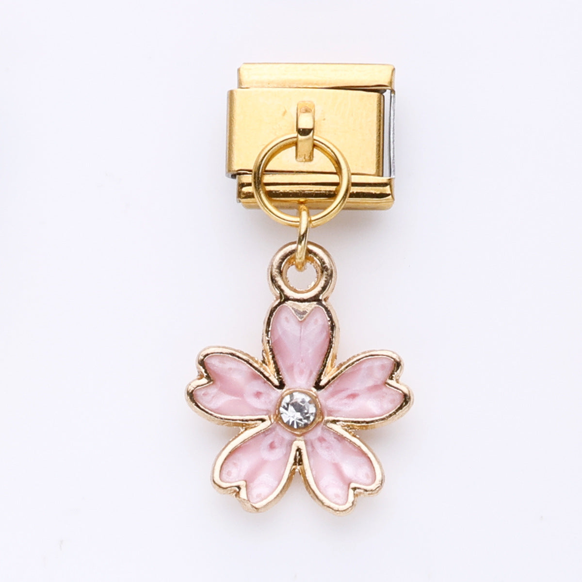 Wholesale 10pcs Italian Charm Bracelet 9mm DIY Splicing Pink Series Stainless Steel Composable Bracelet