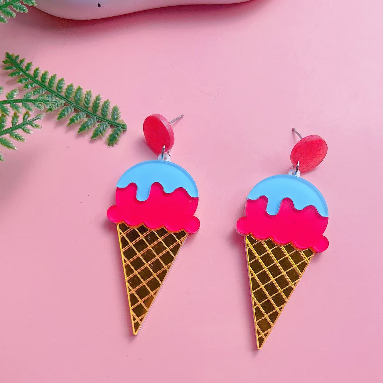 Wholesale  acrylic ice cream popsicle long earrings