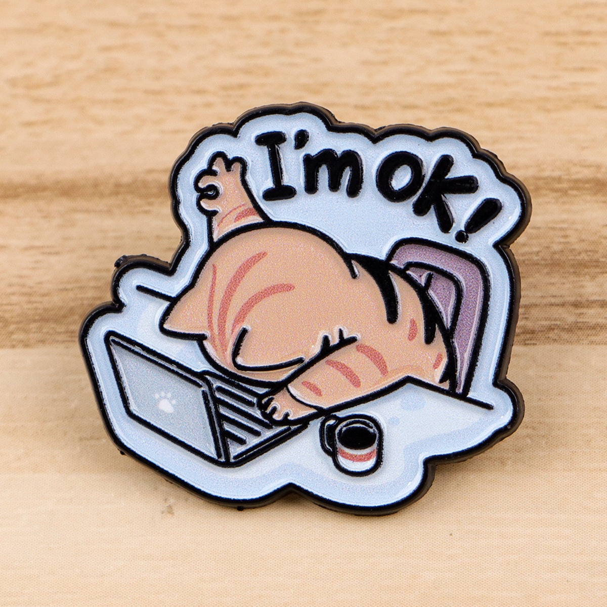 Wholesale Monster Cat English Quote Brooch Badge