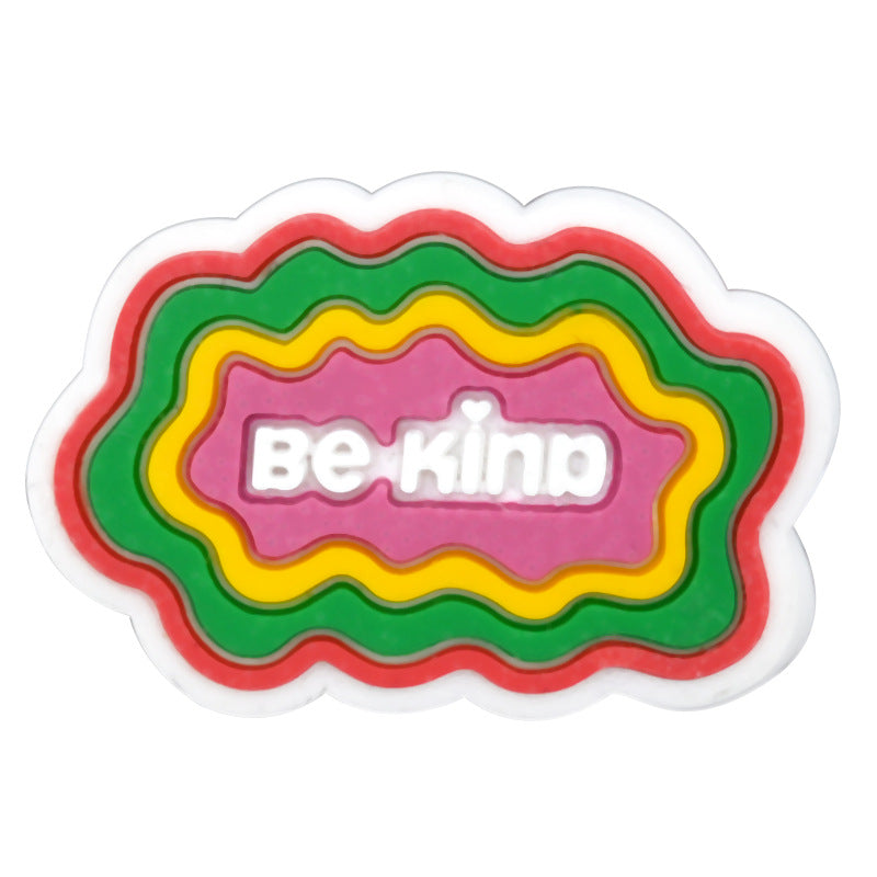 Wholesale Random 100pcs Cartoon Letter PVC Soft Rubber Shoe Buckle Decoration ACC-SC-RYY064