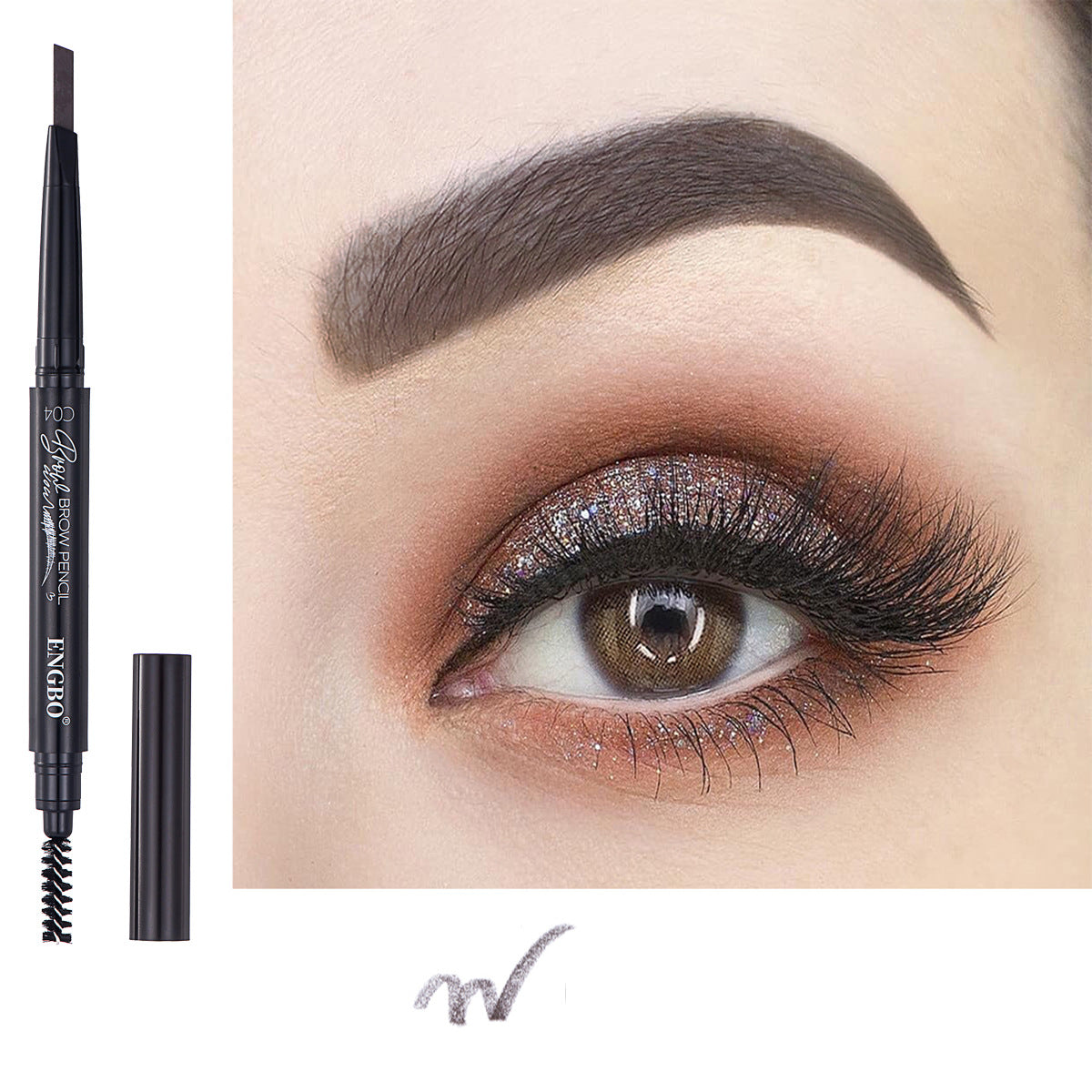 Wholesale double-headed eyebrow pencil with built-in eyebrow brush