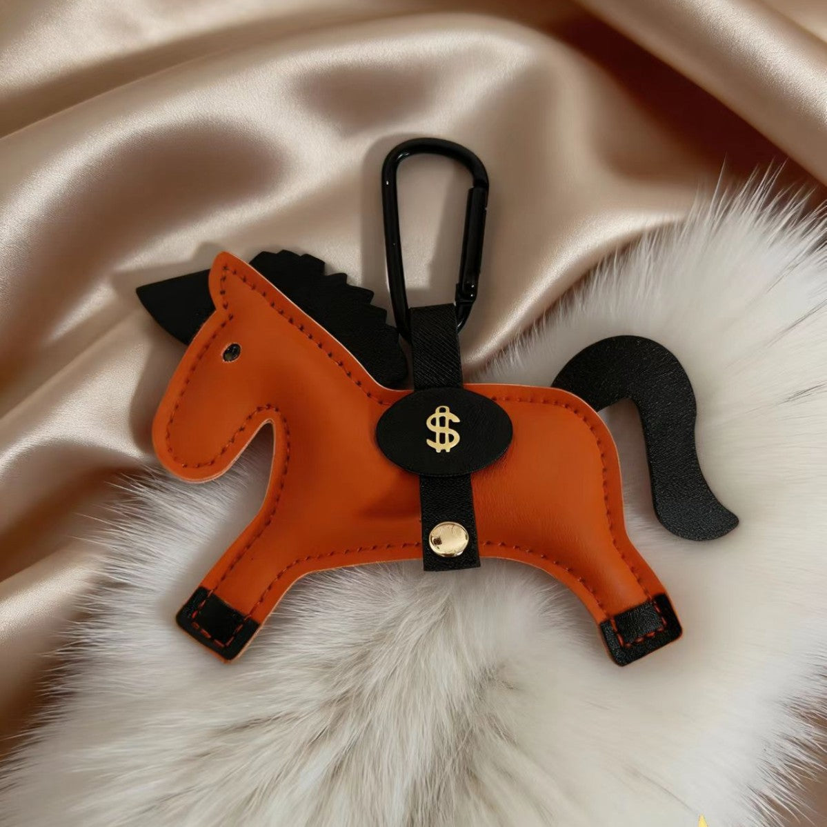 Wholesale Creative Horse Shape Leather Keychain Bag Charm Burgundy For Car Keys And Housewarming Gift