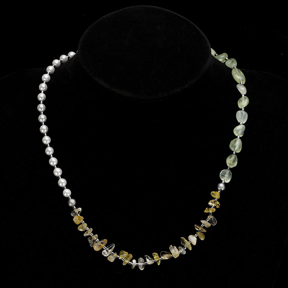 Wholesale  Yellow Crystal Pearl Hand-woven Irregular Gravel Bead Combination Bracelet