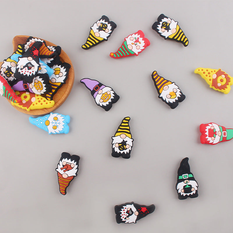 Wholesale 5pcs Christmas Silicone Beads Focal Beads DIY Beading Accessories ACC-BDS-GuangTian044