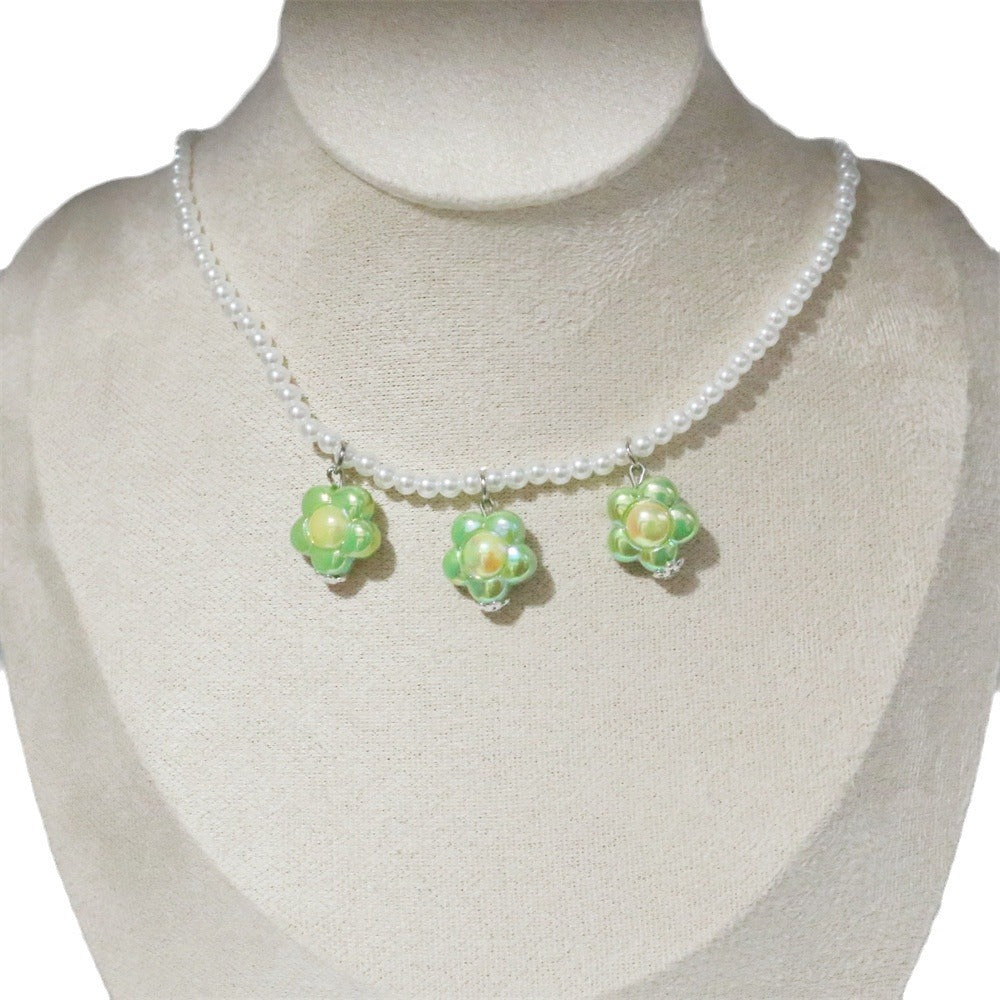 Wholesale  Flower Pearl Necklace  Clavicle Chain