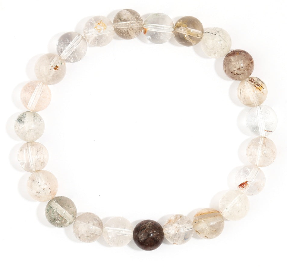 Wholesale Natural stone bracelet elastic rope beaded 8mm chalcedony agate hand-woven bracelet