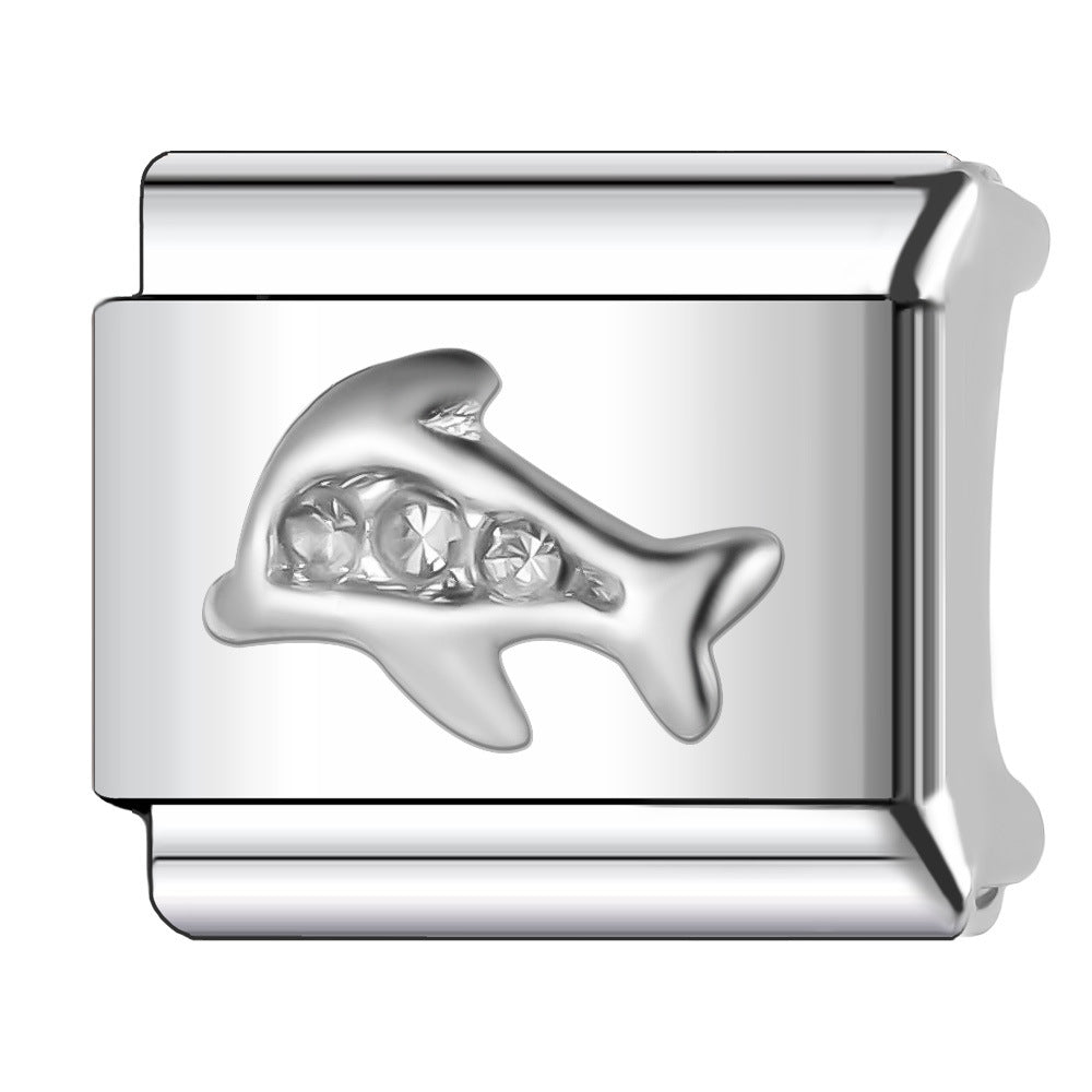 Wholesale Italian Charm Bracelet 9mm DIY Splicing Animal Style Stainless Steel Composable Bracelet