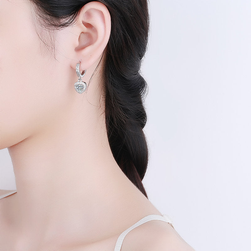 Wholesale  love earrings earbuckle  inlaid zircon ins female earrings