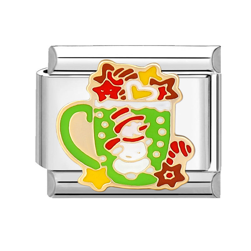 Wholesale Italian Charm Bracelet 9mm DIY Splicing Christmas Stainless Steel Composable Bracelet