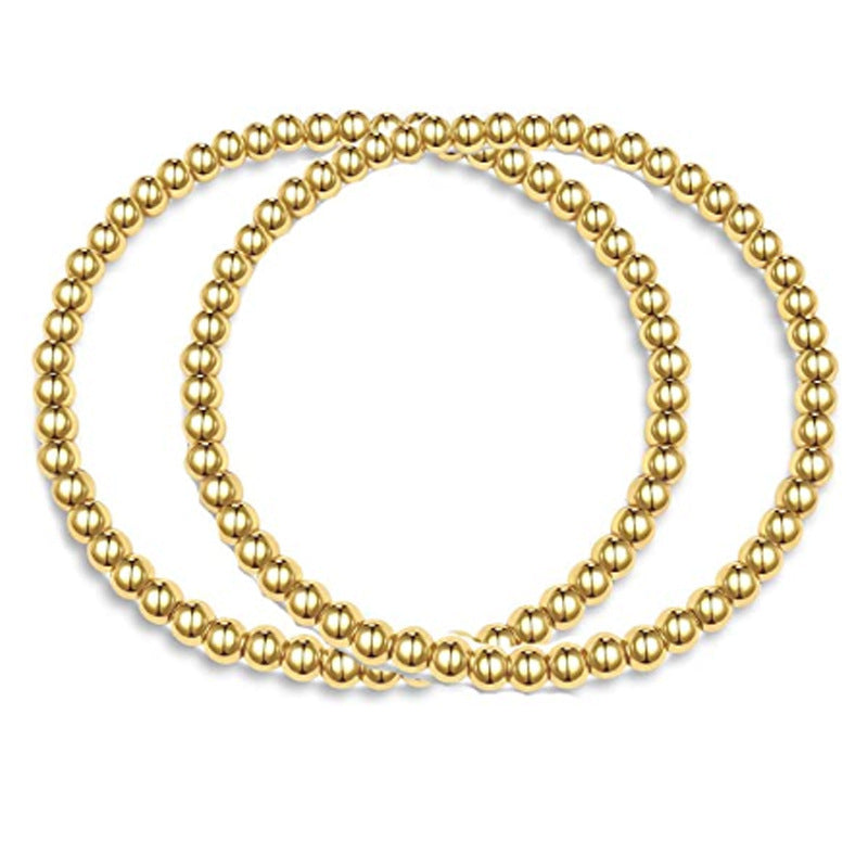 Wholesale Copper Plated Gold Beads Color-retaining Bracelet Beach Style Geometric Elastic Bracelet ACC-BT-zhixiang006
