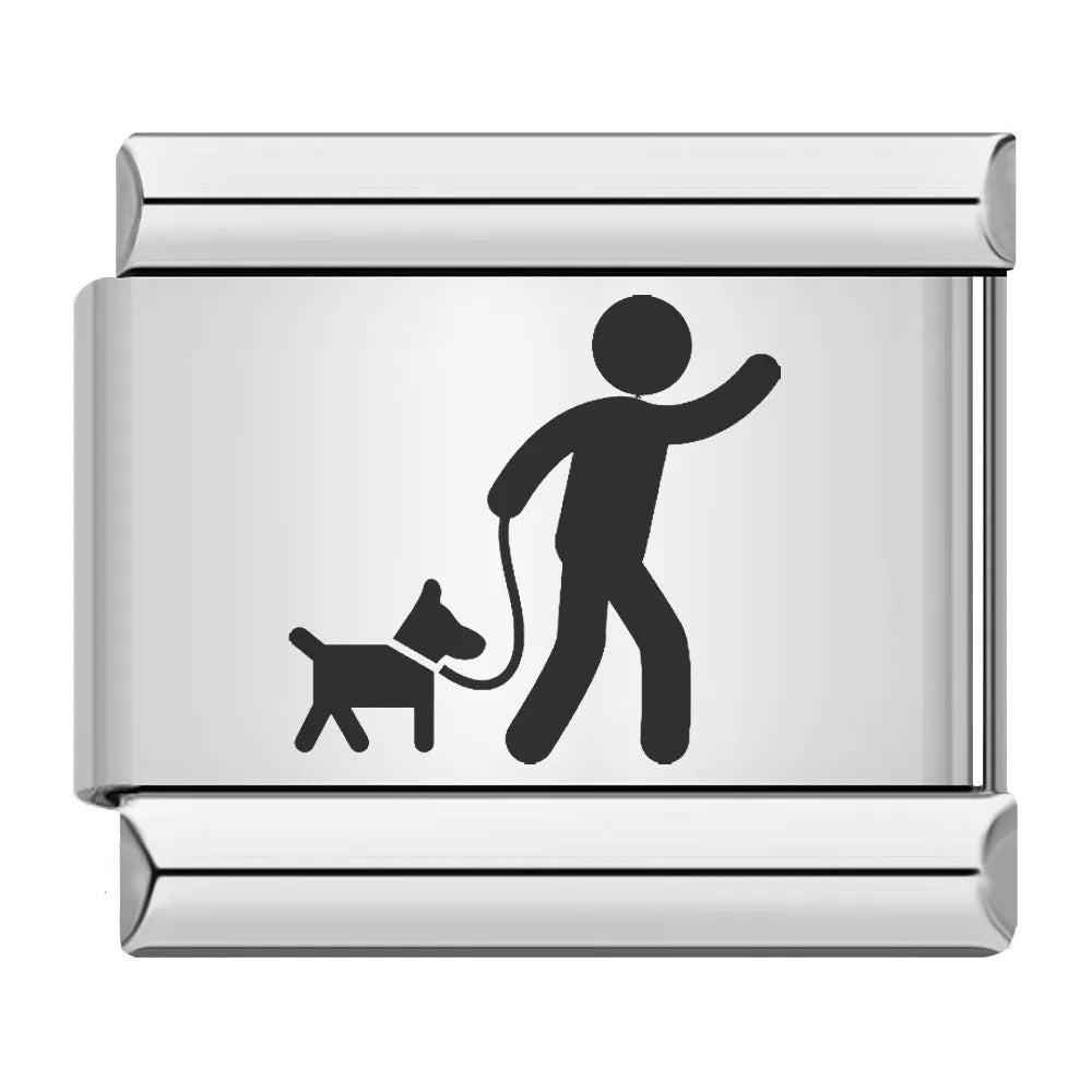 Wholesale 9mm Italian Charm Starter Bracelets DIY square Single Section Creative Stainless Steel Composable Bracelet