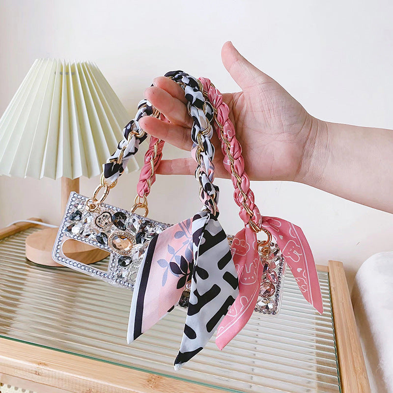 Wholesale Colorful Woven f Chain Phone Wrist Strap With Metal Pendant Trendy Fashion Accessory Gift For Women