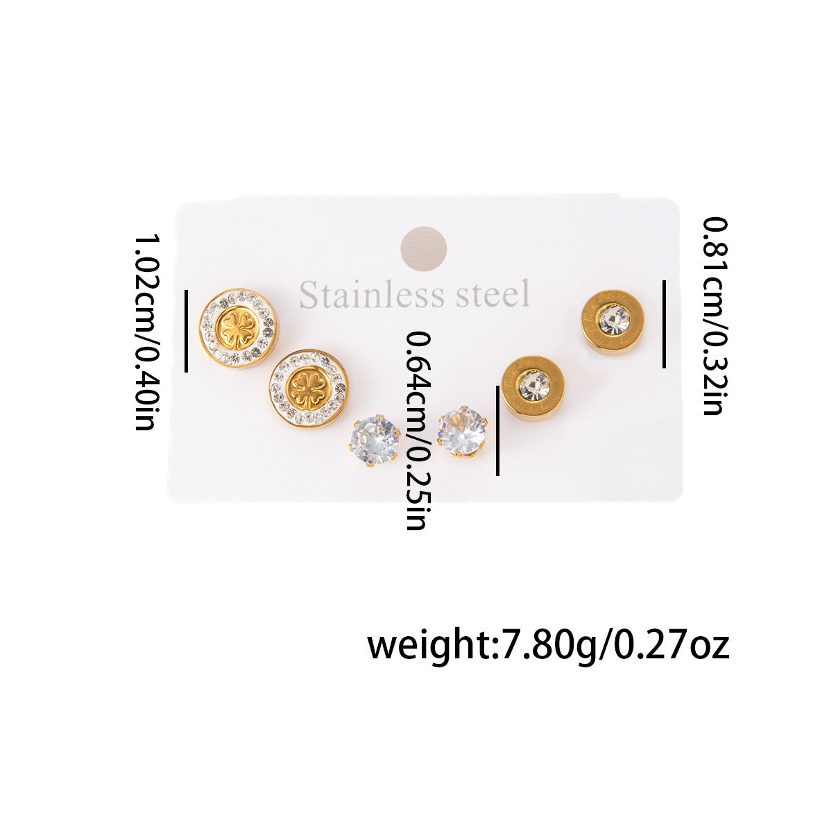 Wholesale Stylish Titanium Steel Love Earrings Set Fashion Jewelry for Party Wear
