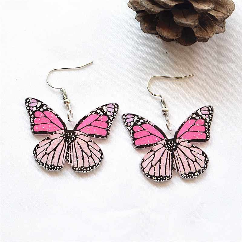Wholesale Butterfly Series Earrings Creative Printed Earrings Acrylic Earrings